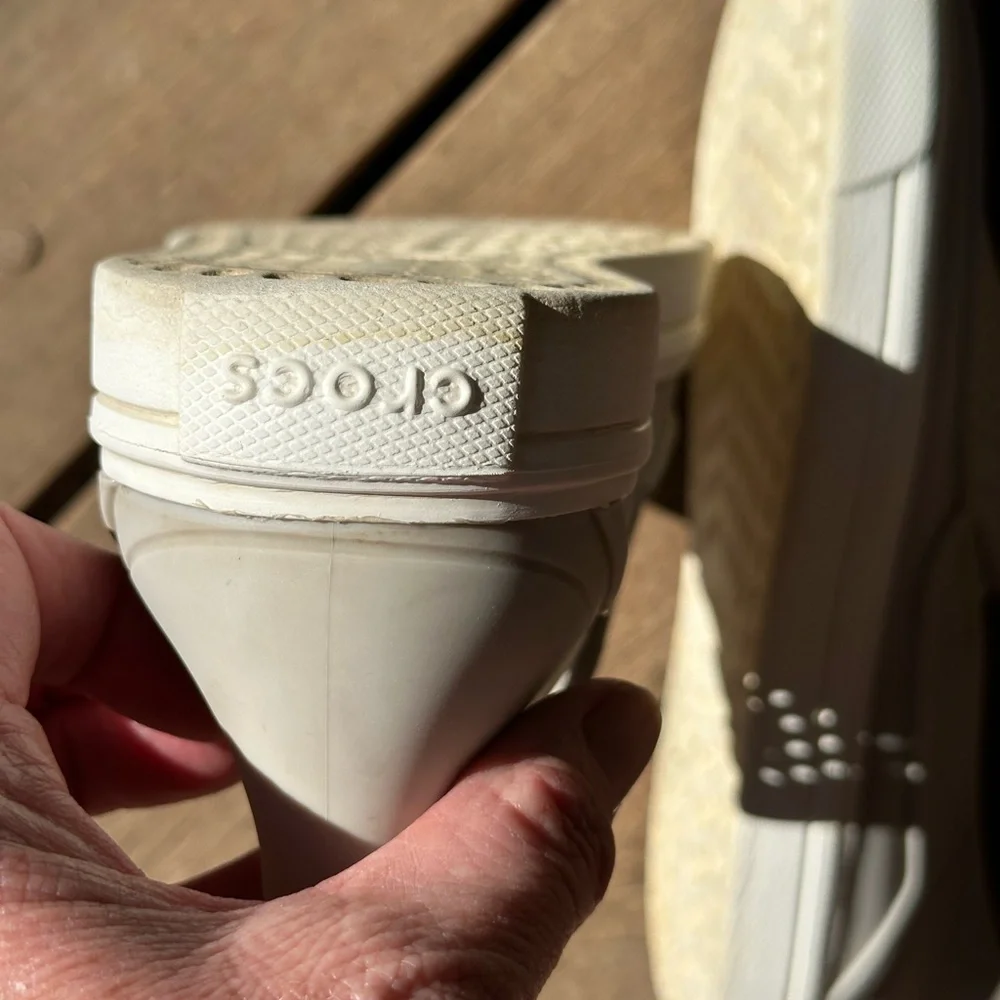 CROCS Iconic Comfort White Perforated Loafers - Picture 6 of 8